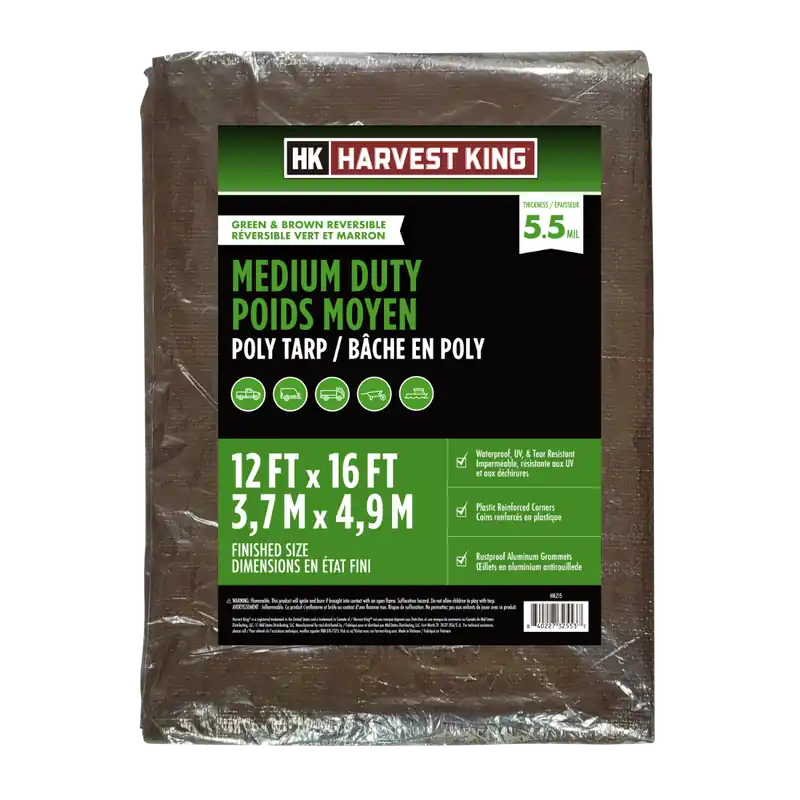 Harvest King Medium Duty Reversible Tarp - Brown/Green