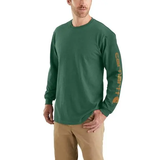 Carhartt Men‘s K231 Loose Fit Long-Sleeve Logo Sleeve Graphic T-Shirt