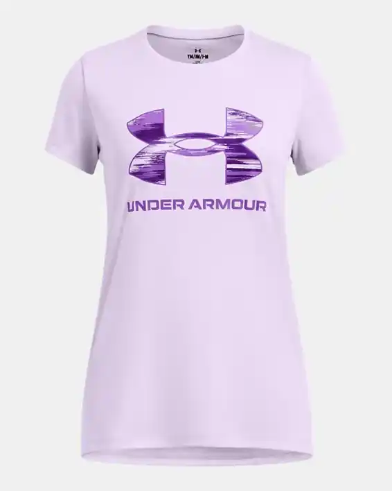Under Armour 1377016 Girls‘ Tech Print Fill Big Logo Short Sleeve