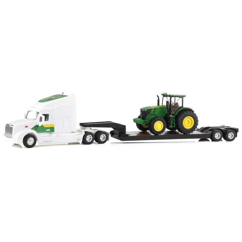 ERTL 1/32 Peterbilt 579 Semi with Lowboy Trailer & John Deere Tractor