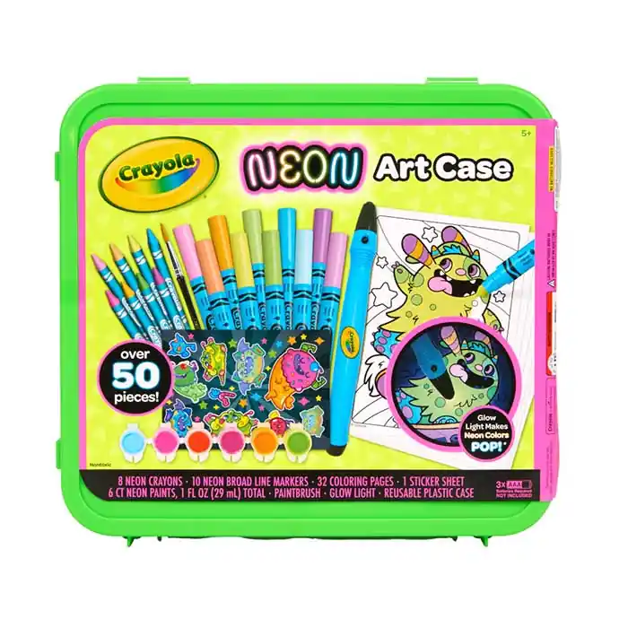 Crayola Neon Art Case with Glow Light Set