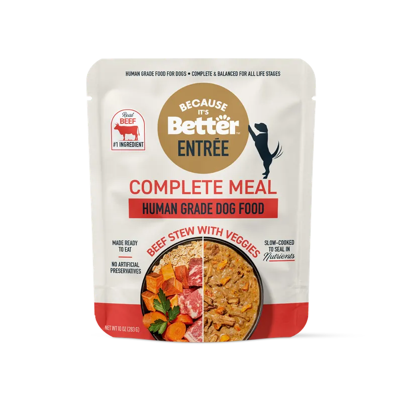 Because It’s Better Entrée Beef Stew with Veggies Dog Food