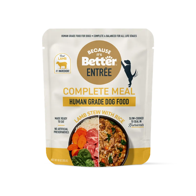 Because It’s Better Entrée Lamb Stew with Rice Dog Food