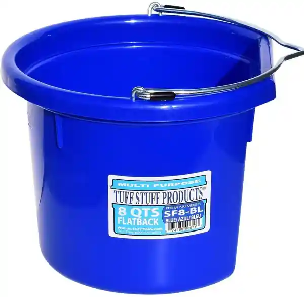 Tuff Stuff Products Heavy Duty Flat Back Farm Animal Feeder 8-qt
