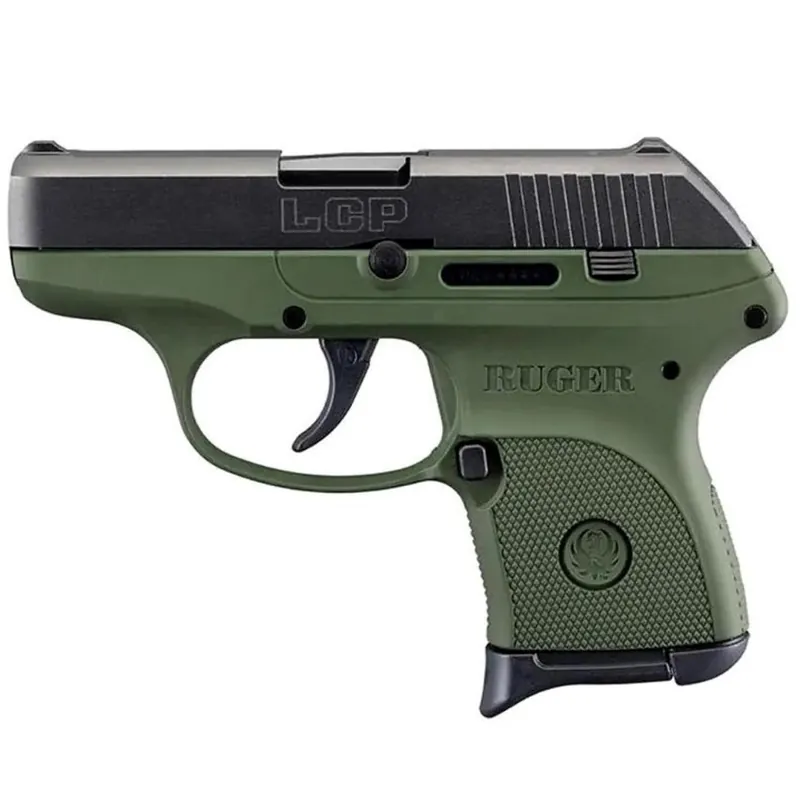 Ruger LCP 380ACP Centerfire Pistol with OD Green Grip Frame