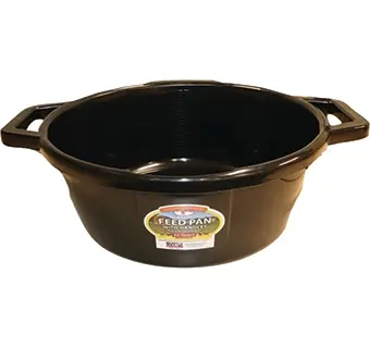 Little Giant 22 Quart Feed Pan with Handles Black FPH22BLACK