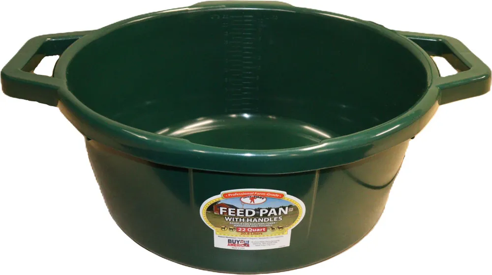 Little Giant 22 Quart Feed Pan with Handles Green FPH22GREEN