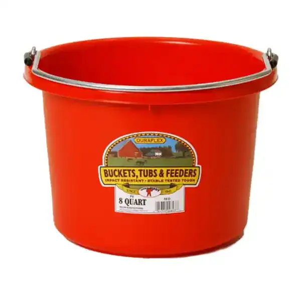 Little Giant 8 Quart Plastic Bucket Red P8RED6