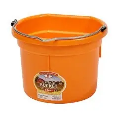 Little Giant Flat Back Plastic Bucket 8 Quart Orange P8FBORANGE6