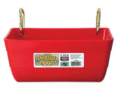 Little Giant 11 Inch Fence Feeder with Clips Red FF11RED
