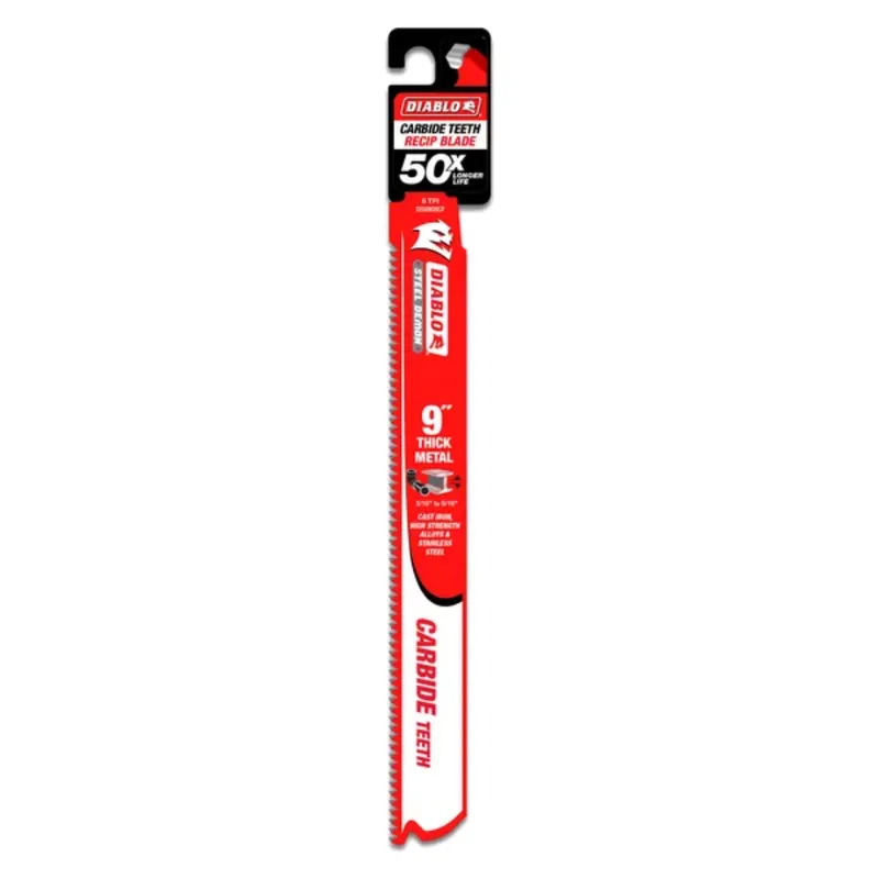 Diablo Tools 9" 8TPI Steel Demon™ Carbide Teeth Reciprocating Saw Blade for Thick Metal