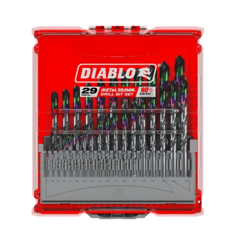 Diablo Tools Metal Demon™ Drill Bits Set for Mild, Hardened and Stainless Steels (29-pc)