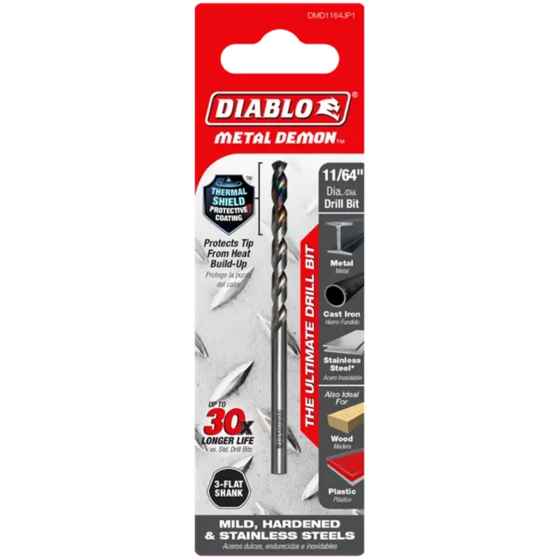 Diablo Tools 11/64" Metal Demon™ Drill Bit for Mild, Hardened and Stainless Steels