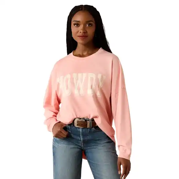 Ariat Women‘s S26 Canvas Oversized Long Sleeve T-Shirt Howdy