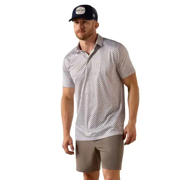 Ariat Men‘s S26 All Over Print Classic Fit Polo White Medallion