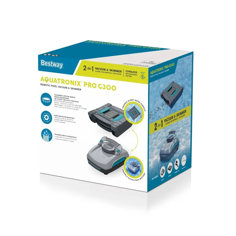Bestway AquaTronix Pro G300 Automatic Robotic Pool Vacuum & Skimmer 58941E