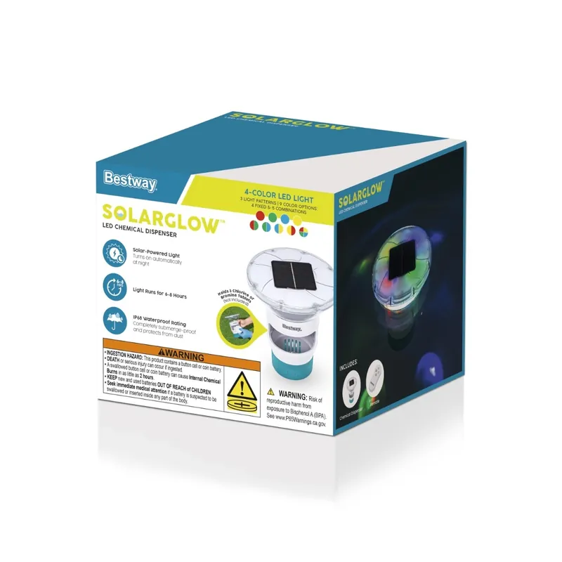Bestway SolarGlow LED Chemical Dispenser with 4-Color Light