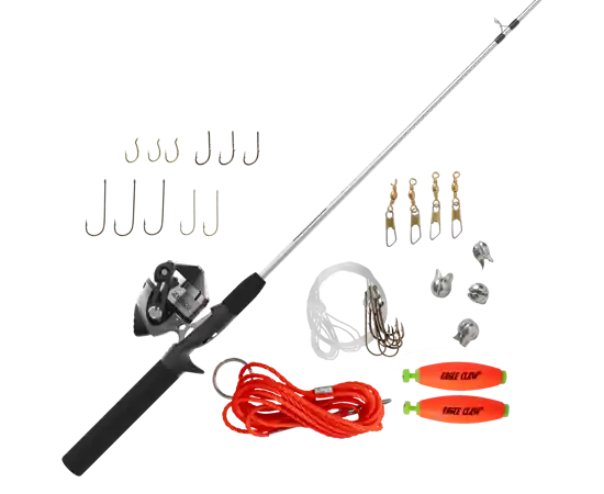 Zebco 202 ZeeBee Silver/Black 5‘6" Spincast Combo w/Eagle Claw Tackle