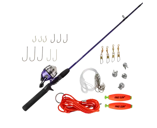 Zebco 202 ZeeBee Purple 5‘6" Spincast Combo w/ Eagle Claw Tackle