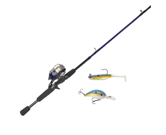 Zebco 33 Custom-Z 6‘6" 2pc Telescopic Medium Spincast Combo w/Strike King Tackle