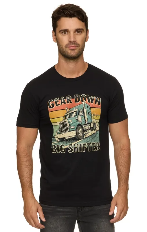 Threadgrit® Gear Down Big Shifter Tee Black