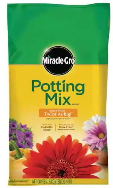 Miracle-Gro Potting Mix 25 qt. For Container Plants, Flowers, Vegetables, Shrubs, Feeds up to 6 Months