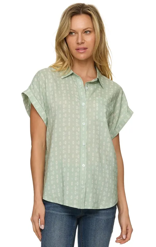 Threadgrit® Southwest Dolman Shirt Sage Print