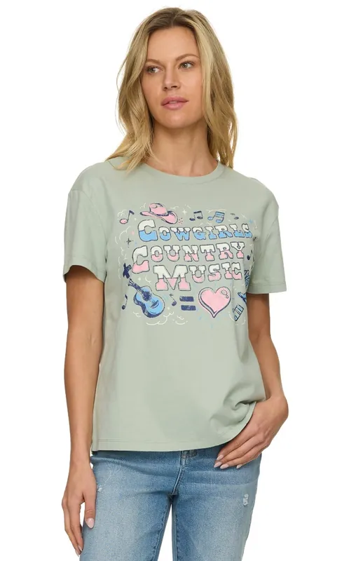 Threadgrit® Cowgirls Music Tee Green