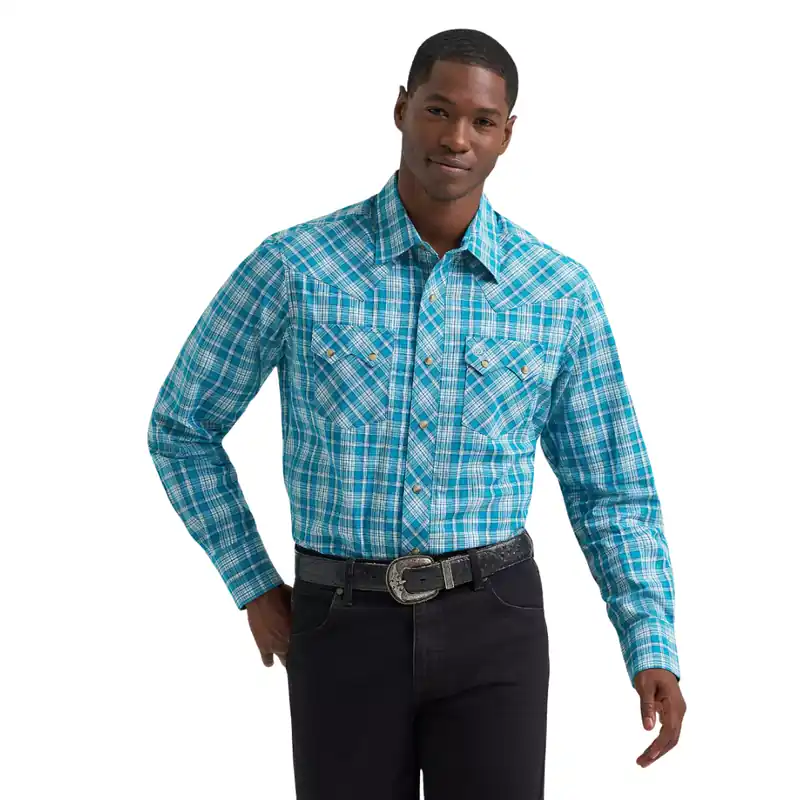Wrangler Men‘s S26 Retro® Long Sleeve Sawtooth Snap Pocket Western Shirt
