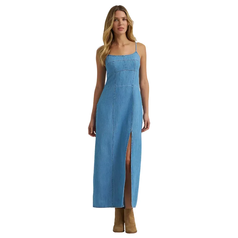 Wrangler Women‘s S26 Denim Slit Front Maxi Dress