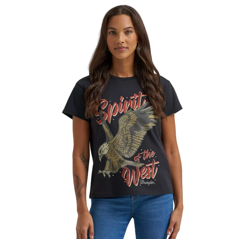 Wrangler Women‘s S26 Spirit Eagle Retro Regular Fit Tee Black