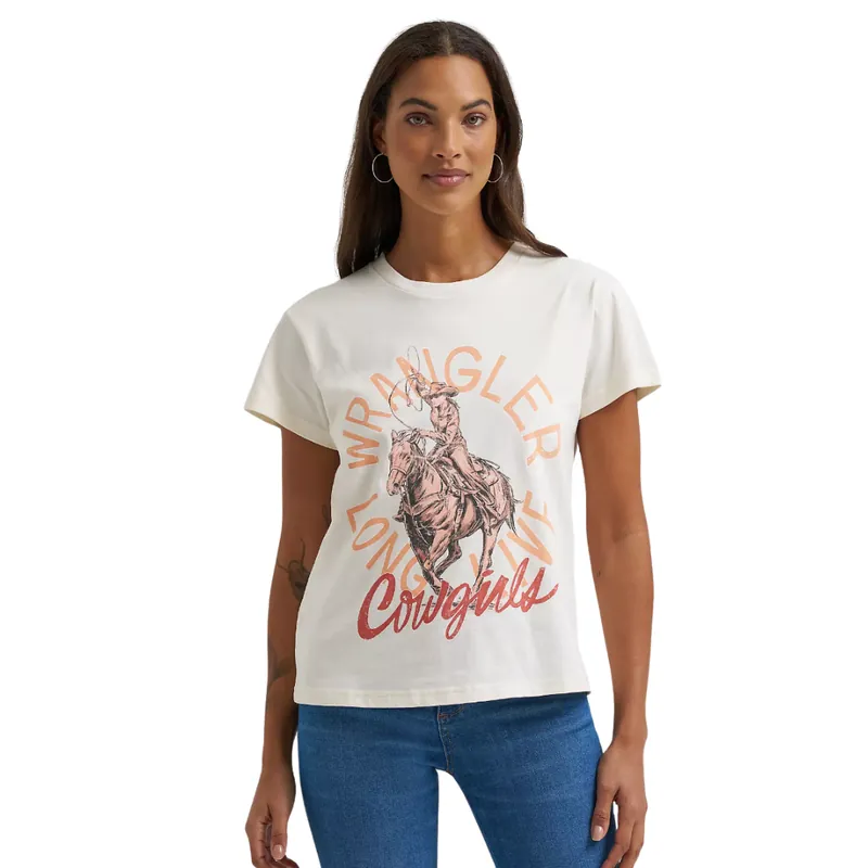 Wrangler Women‘s S26 Faded Cowgirl Retro Regular Fit Tee Off White