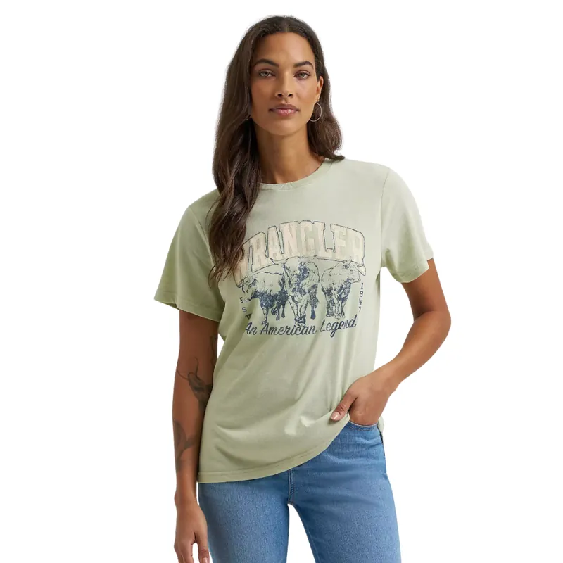 Wrangler Women‘s S26 American Legend Reg Fit Tee Light Green