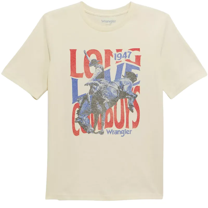 Wrangler Boy‘s S26 Logo Front Graphic T-Shirt Off White