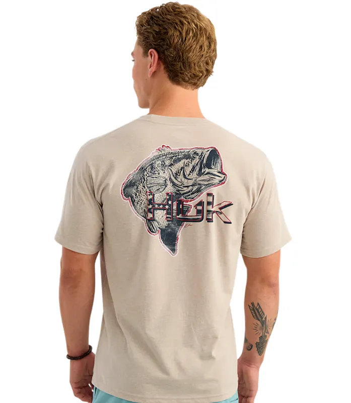 Huk Men‘s S26 KC Americana Tee River Rock Heather