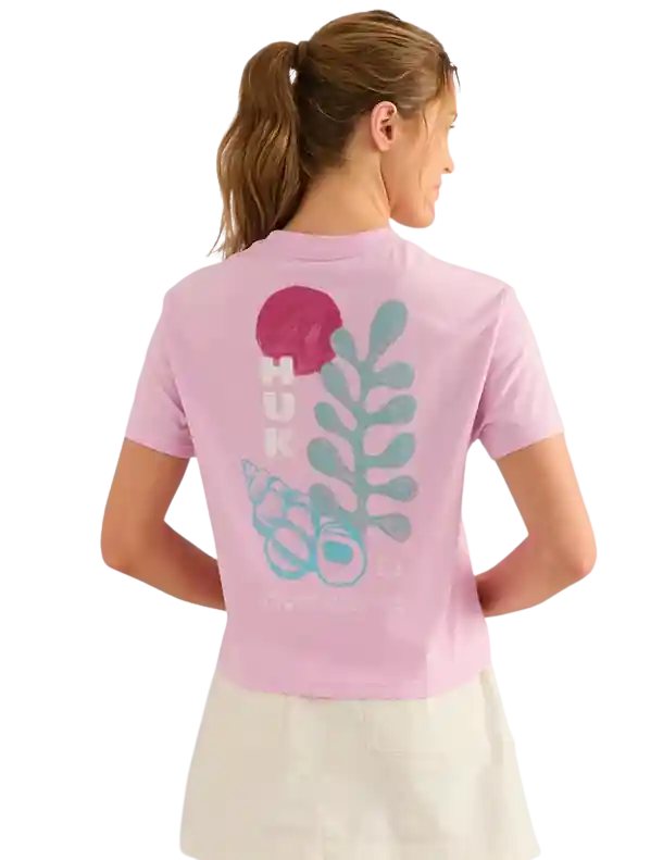 Huk Women‘s S26 Sea Calling Pocket Tee Oleander