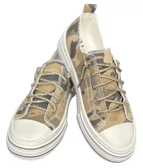Very G Women‘s Aman Lace Up Canvas Sneaker - Sand Camo