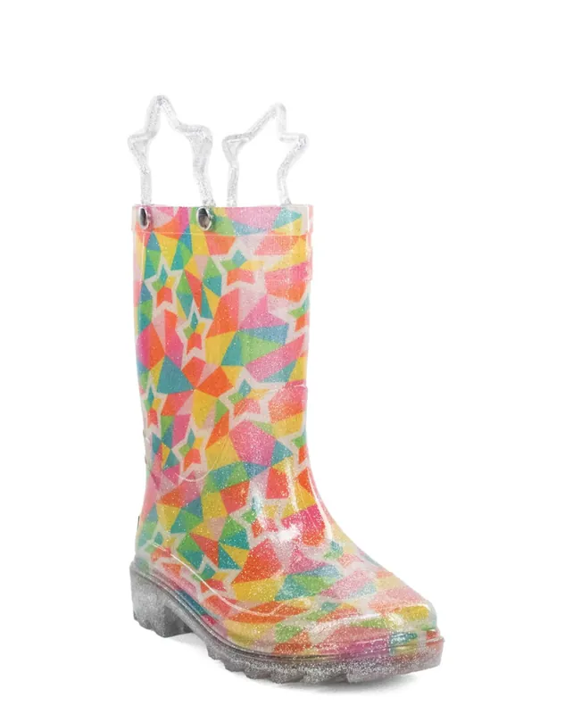 Western Chief Kids Star Kaleidoscope Lighted Rain Boot - Multi