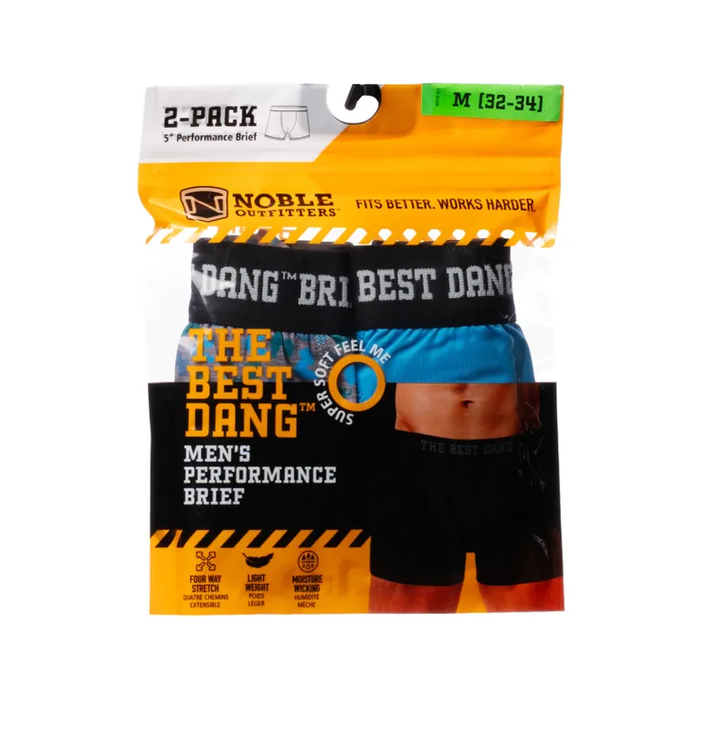 Noble Outfitters Men‘s S26 The Best Dang Performance 5” Brief, 2-Pack