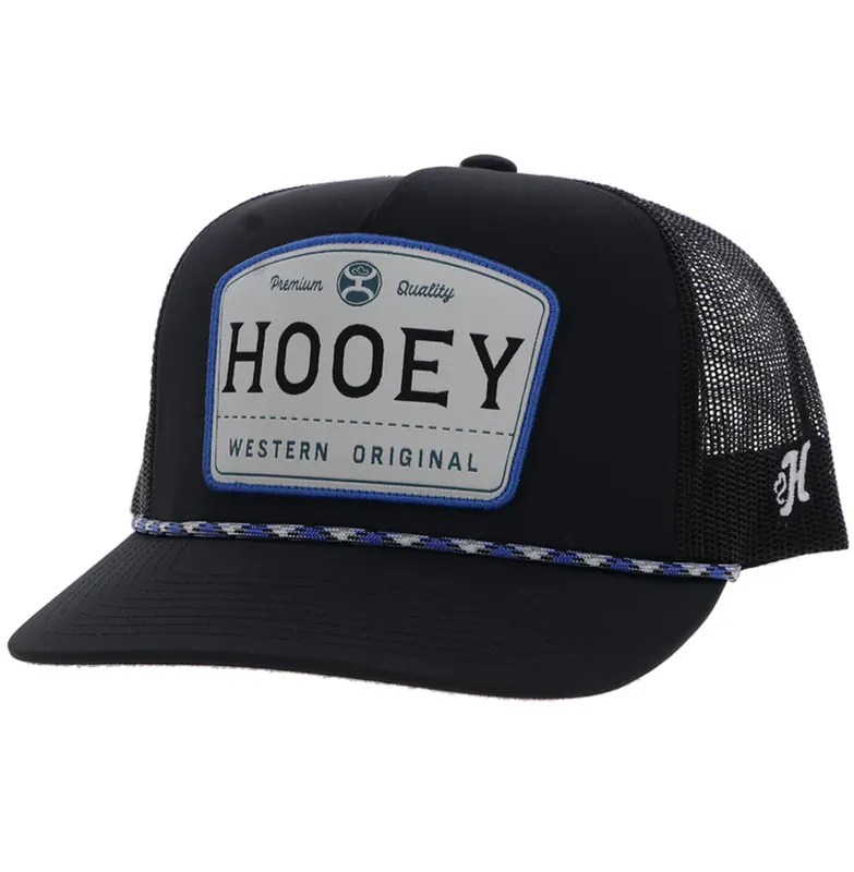 Hooey Men‘s S26 Trip Hat Black w/White & Blue Patch