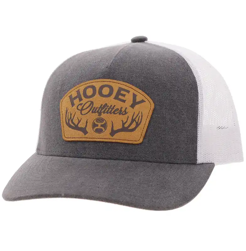 Hooey Men‘s S26 Outfitters Hat Gray/White w/Brown Patch