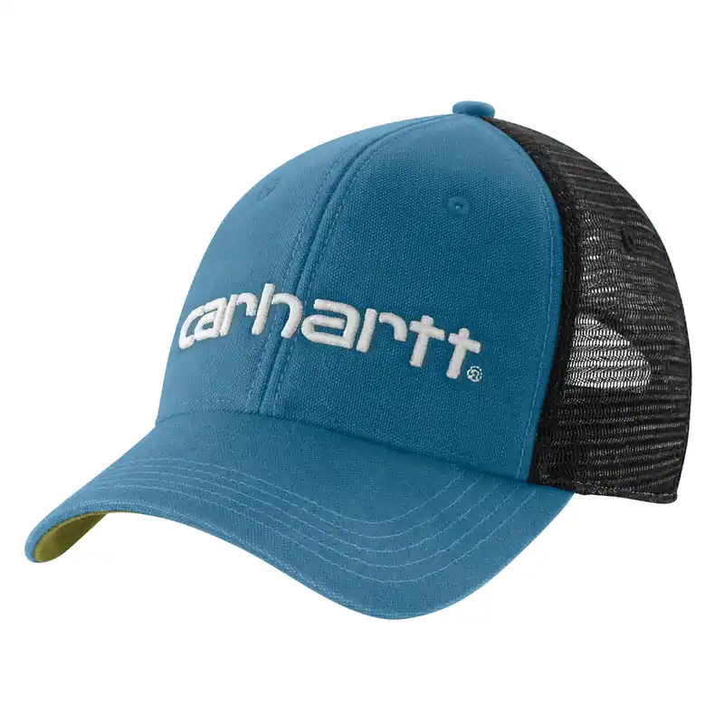 Carhartt 101195 Men‘s S26 Canvas Mesh-Back Logo Graphic Cap - Dark Tranquil Blue/Dill