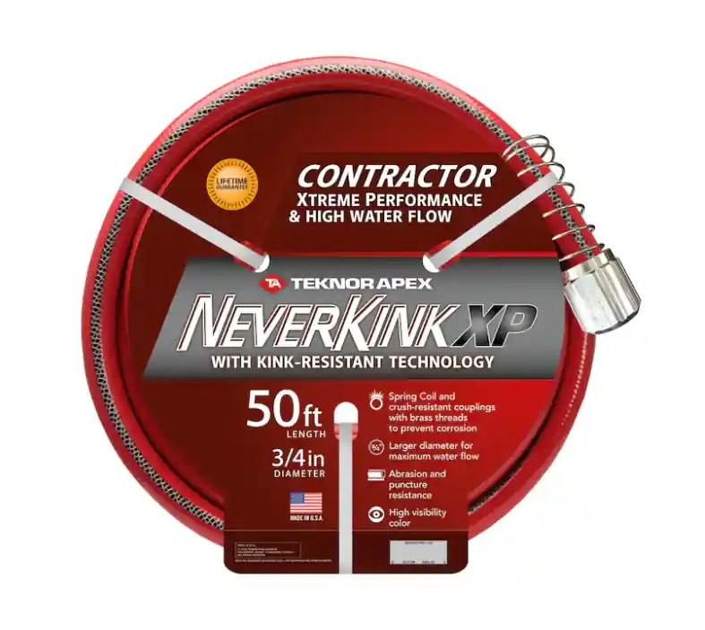 Neverkink XP Teknor Apex 3/4-in x 50-ft Contractor -Duty Kink Free Vinyl Red Coiled Hose