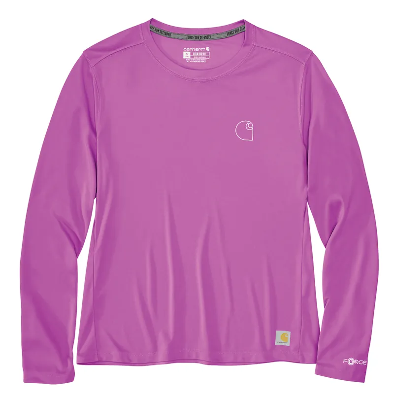 Carhartt 106632 Women‘s S26 Force Sun Defender Relaxed Long Sleeve Logo T-Shirt