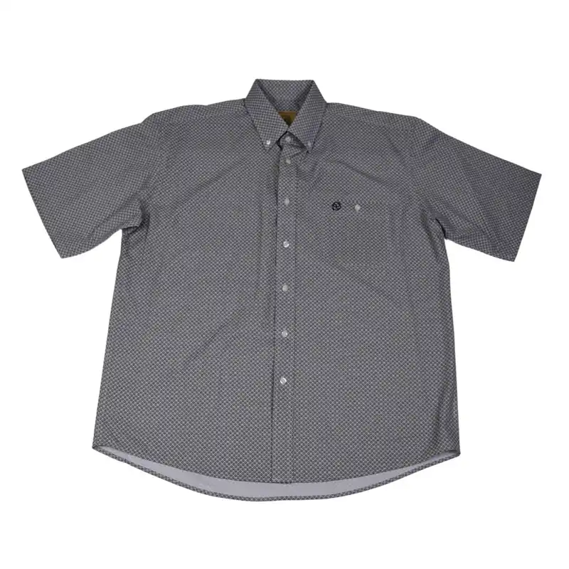 Gunnison Creek Outfitters Men‘s S26 Short Sleeve Button-down Shirt - Grey Geo