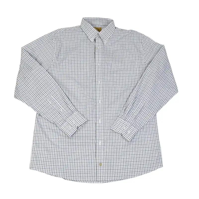 Gunnison Creek Outfitters Men‘s S26 Long Sleeve Button-down Shirt - White Green Navy Checkered
