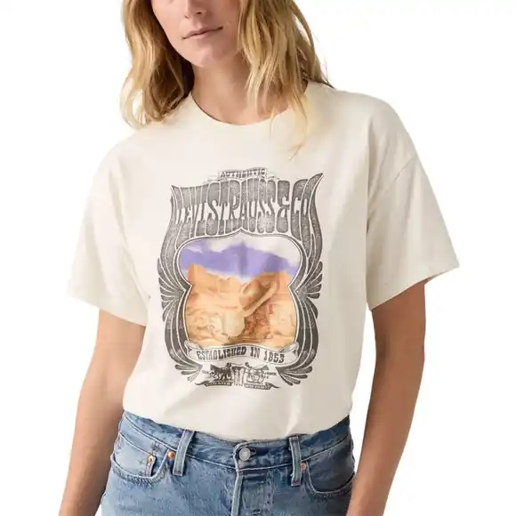 Levi‘s Women‘s S26 Anyday Graphic Short Sleeve Tee - Tofu