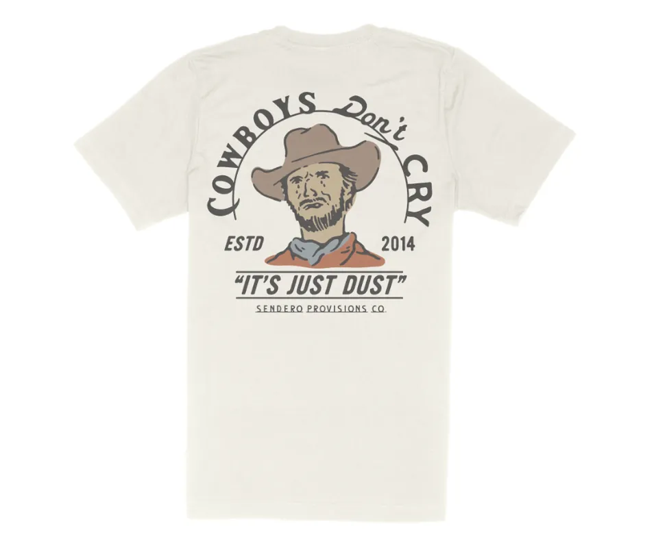 Sendero Men‘s S26 Cowboys Don‘t Cry Short Sleeve T-Shirt - White