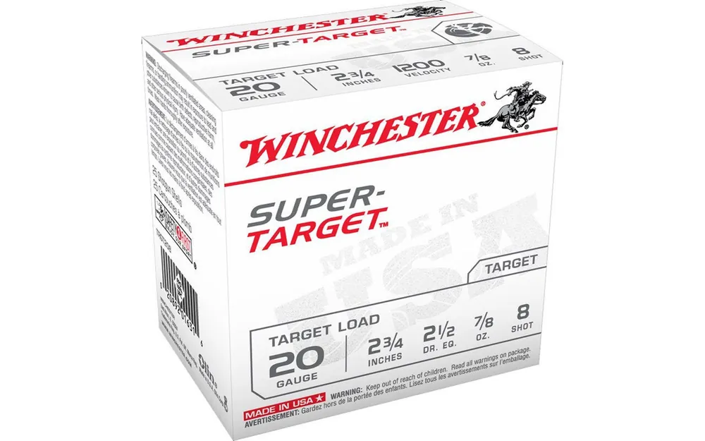 Winchester Ammo Super-Target Light Target 20 Gauge 2.75" 1 1/8 oz 8 Shot Shotgun Ammo - 100 RDS - TRGT208VP