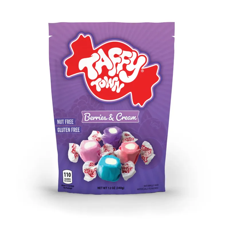 Taffy Town 12 oz. Berries & Creme Pouch Bags